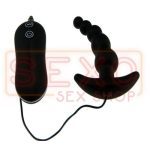 Dilatador Anal con Vibrador Negro Silicona